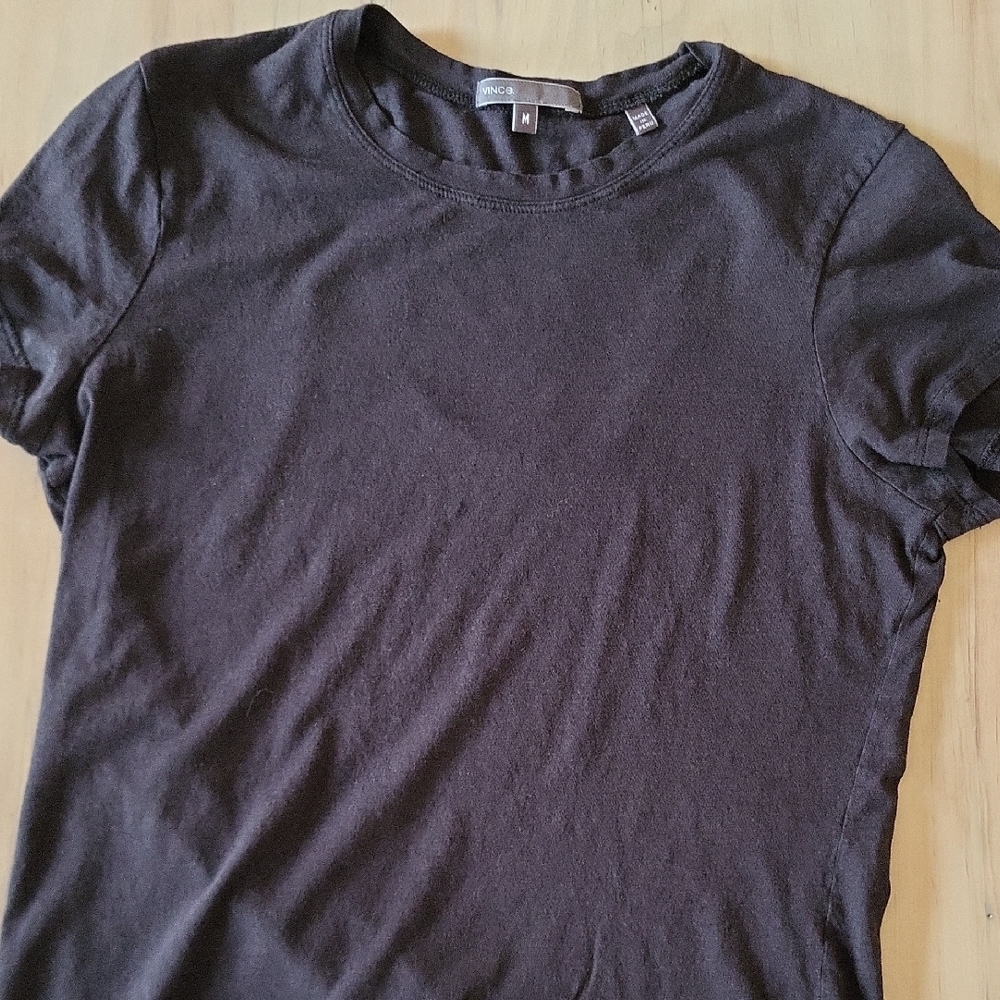 VINCE Pima Cotton Size M Black T Shirt